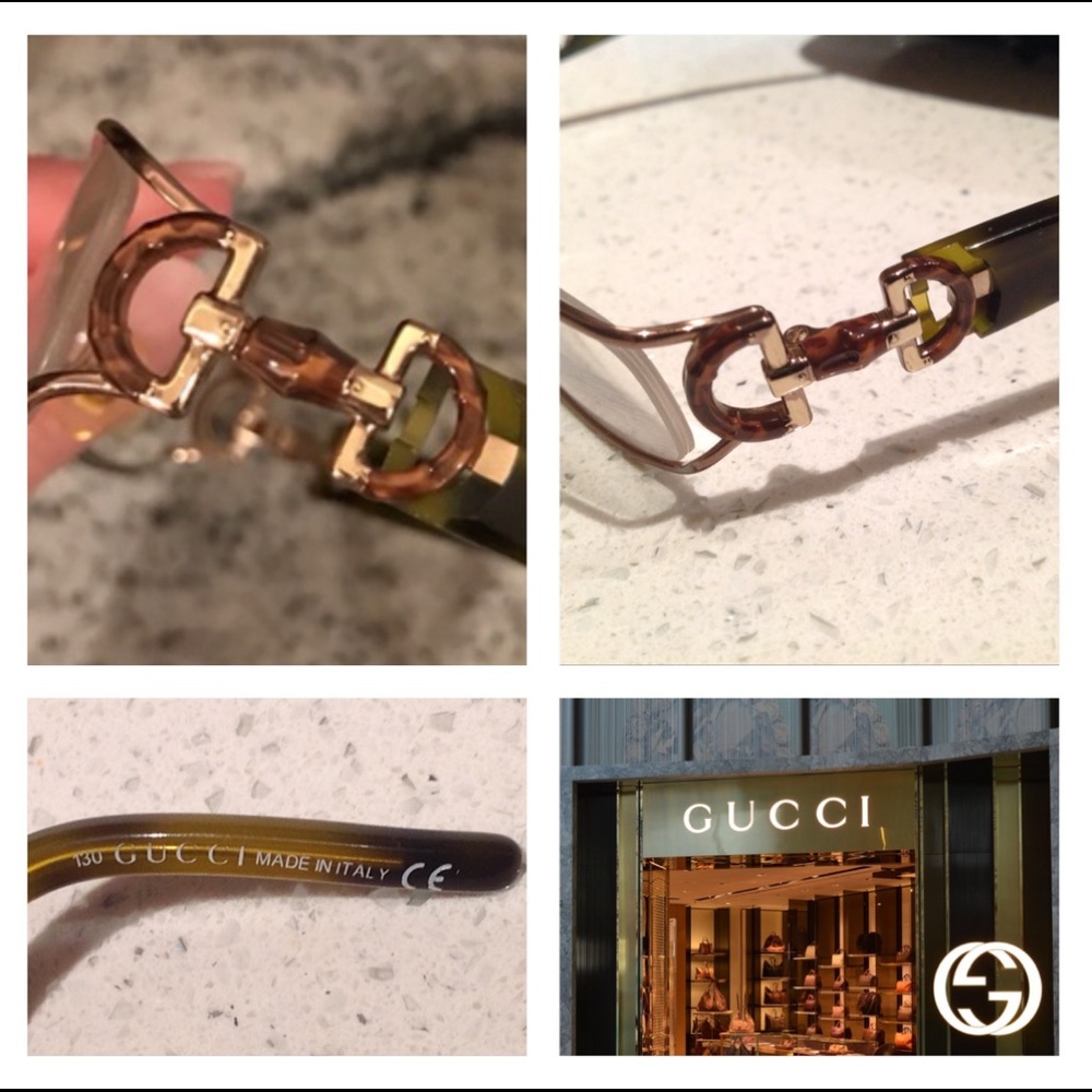 Gold Tortoise Green Authentic Gucci Eyewear